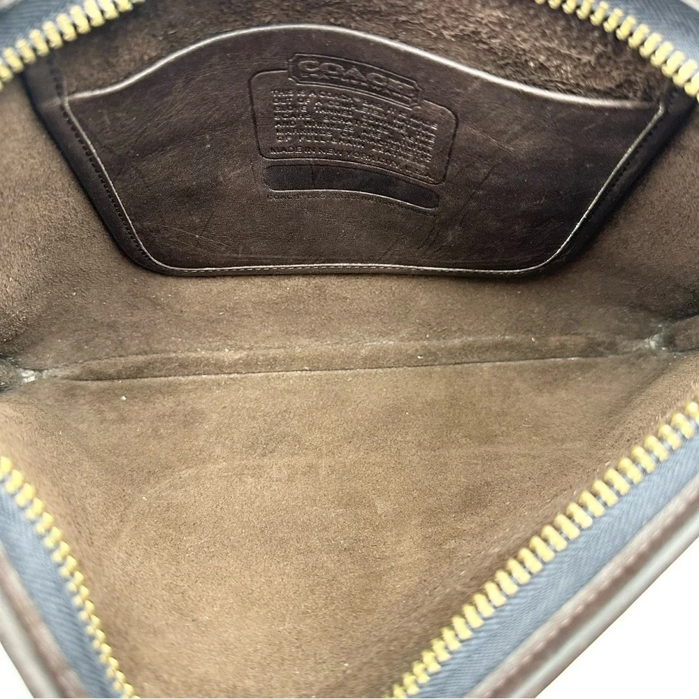 Vintage Coach Large Slim Clutch Portfolio Brown Leather